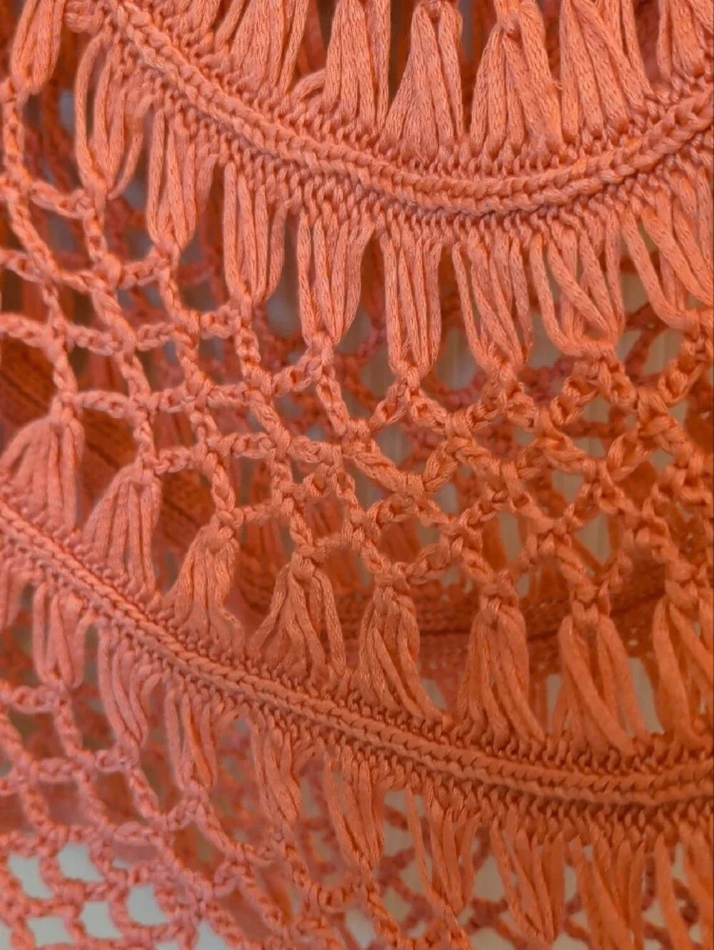 Dressbarn Crochet Tunic Cover Up Size L | Coral Pink Beach Top
